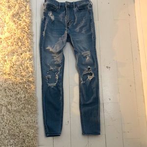 Hollister skinny ripped jeans